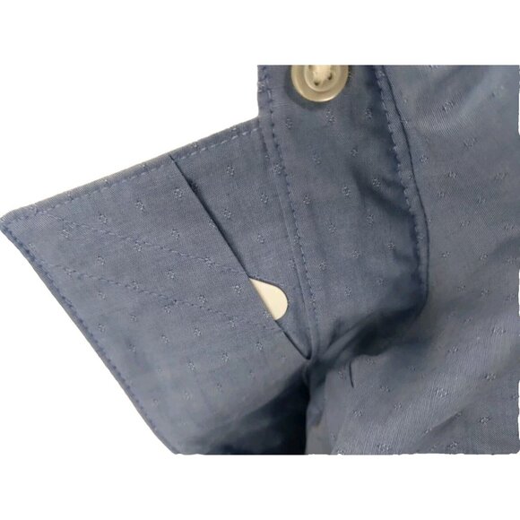 Madison Slim Fit Mens Button Down Shirt Blue Tone Print  16-16 1/2 34/35 Large - Picture 7 of 12
